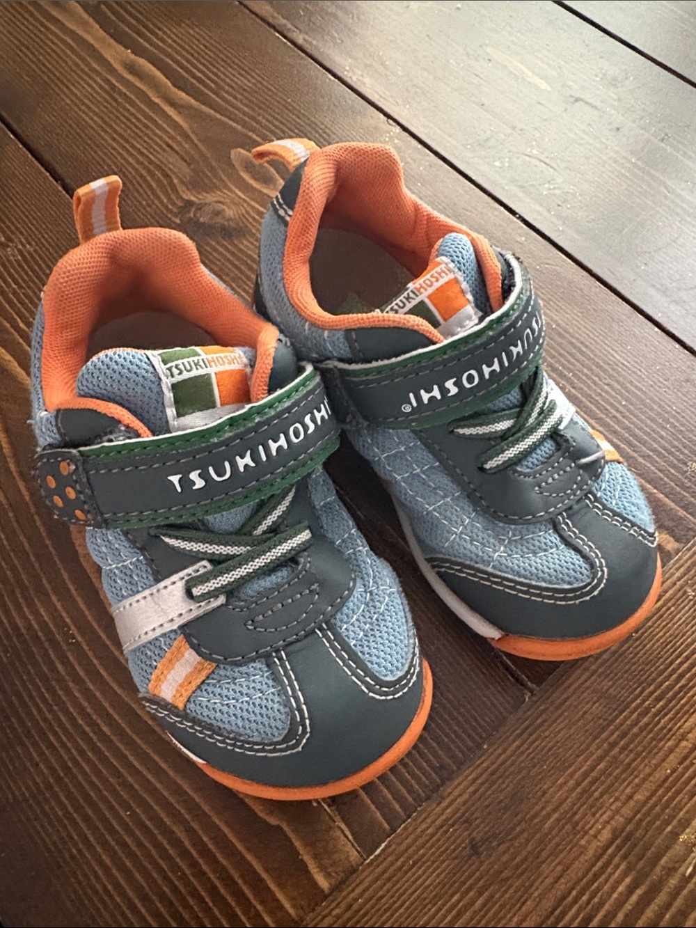 Tsukihoshi Blue, Orange and Green Kids' Sneakers